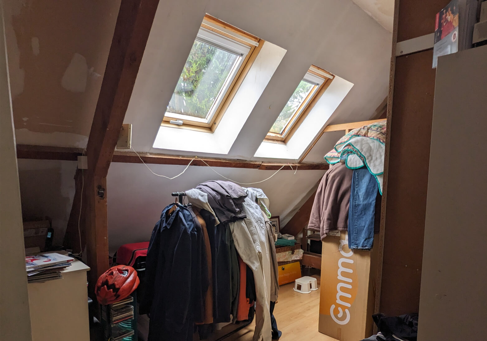 Rénovation d'une maison familiale à Villeconin, en Essonne, palier photo avant travaux